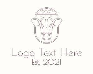 Cow Head Line Art  logo