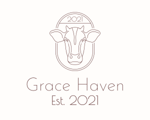 Cow Head Line Art  logo