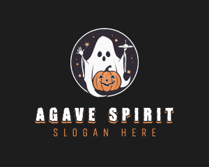 Pumpkin Alien Ghost logo design