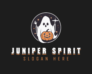 Pumpkin Alien Ghost logo design