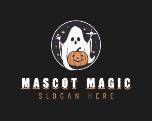 Pumpkin Alien Ghost logo design