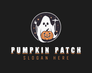 Pumpkin Alien Ghost logo design