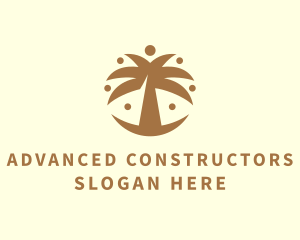 Round Palm Tree logo design