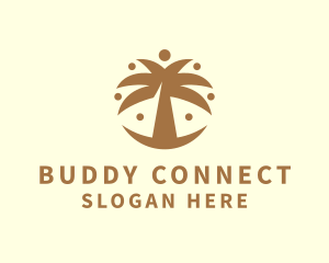 Round Palm Tree logo design