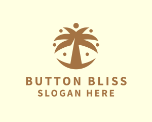 Round Palm Tree logo design