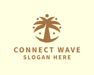 Round Palm Tree logo design