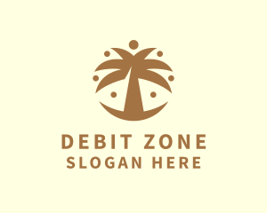 Round Palm Tree logo design