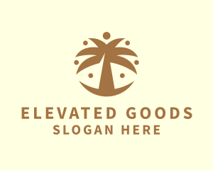 Round Palm Tree logo design