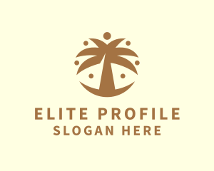 Round Palm Tree logo design