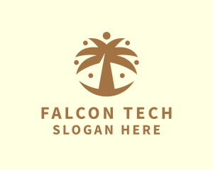 Round Palm Tree logo design