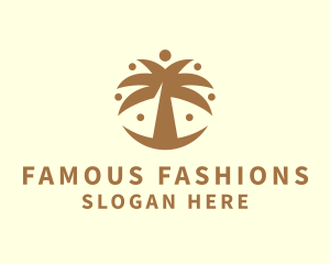 Round Palm Tree logo design