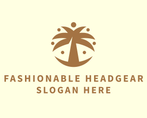 Round Palm Tree logo design