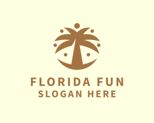 Round Palm Tree logo design