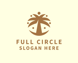 Round Palm Tree logo design