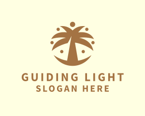 Round Palm Tree logo design