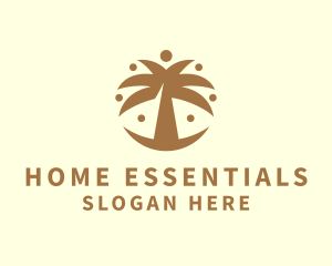 Round Palm Tree logo design