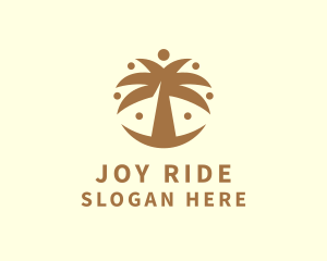 Round Palm Tree logo design