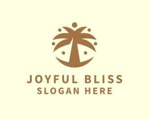 Round Palm Tree logo design