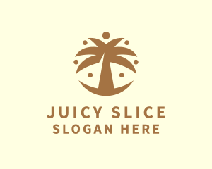 Round Palm Tree logo design