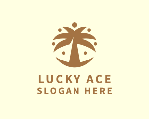 Round Palm Tree logo design