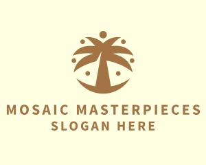 Round Palm Tree logo design