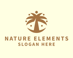 Round Palm Tree logo design