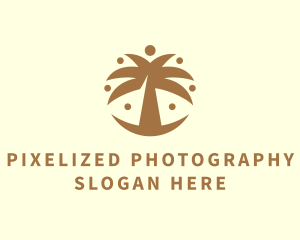 Round Palm Tree logo design