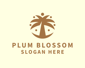 Round Palm Tree logo design