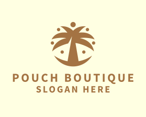 Round Palm Tree logo design