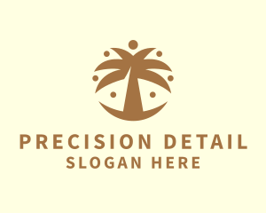 Round Palm Tree logo design