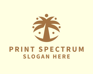 Round Palm Tree logo design