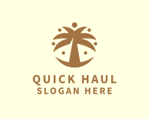 Round Palm Tree logo design