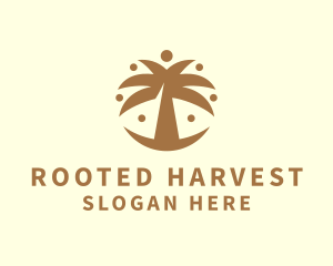 Round Palm Tree logo design