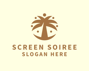 Round Palm Tree logo design