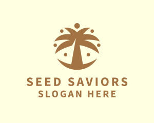 Round Palm Tree logo design