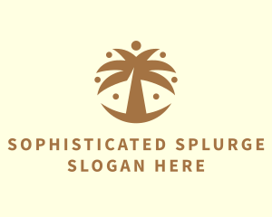 Round Palm Tree logo design