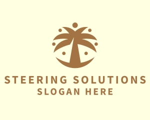 Round Palm Tree logo design