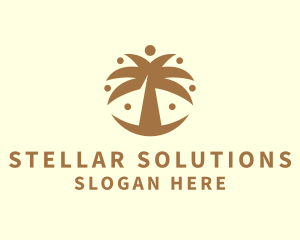 Round Palm Tree logo design