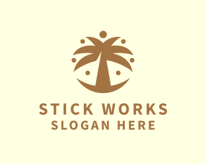 Round Palm Tree logo design