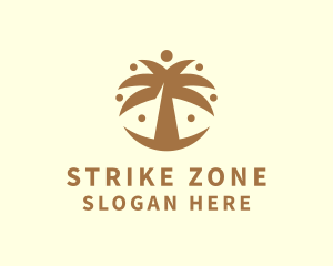 Round Palm Tree logo design