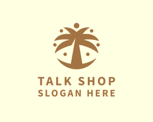 Round Palm Tree logo design