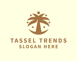 Round Palm Tree logo design