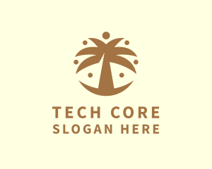 Round Palm Tree logo design