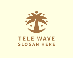 Round Palm Tree logo design