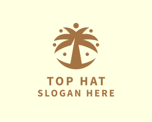 Round Palm Tree logo design