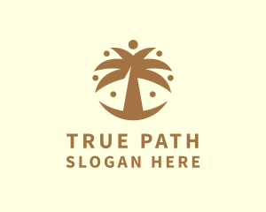 Round Palm Tree logo design