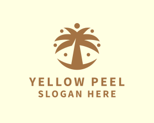 Round Palm Tree logo design