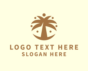 Tree - Round Palm Tree logo design