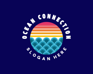Ocean Waves Sunset logo