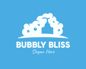 Liquid Soap Foamy Bubbles logo design